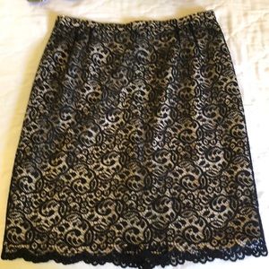 Vintage Handmade Black & Cream Lace Skirt
